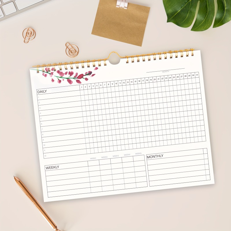 Planned Parenthood - 1 Stück Gewohnheits-Tracker, Kalender, To-Do-Listenplaner, spiralgebunden,