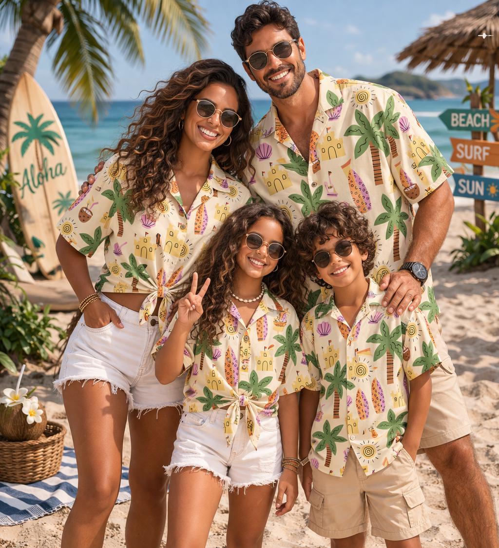 Plant Parental - Hawaiianisches Kinderhemd mit Pflanzen-, Blumen- und