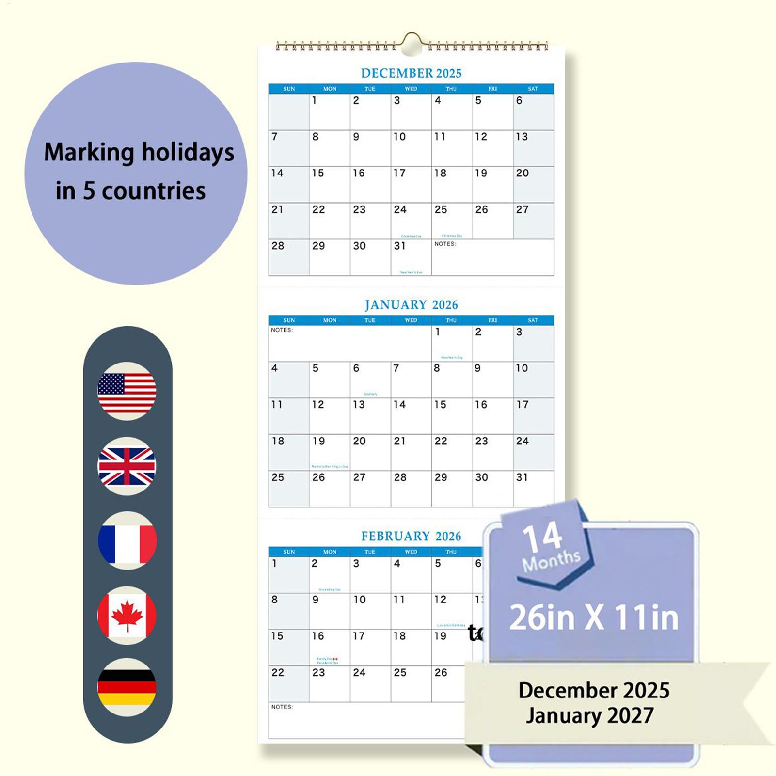 2026 Großer Wandkalender 3-Mon – Planned Parenthood Bewertung und Preis