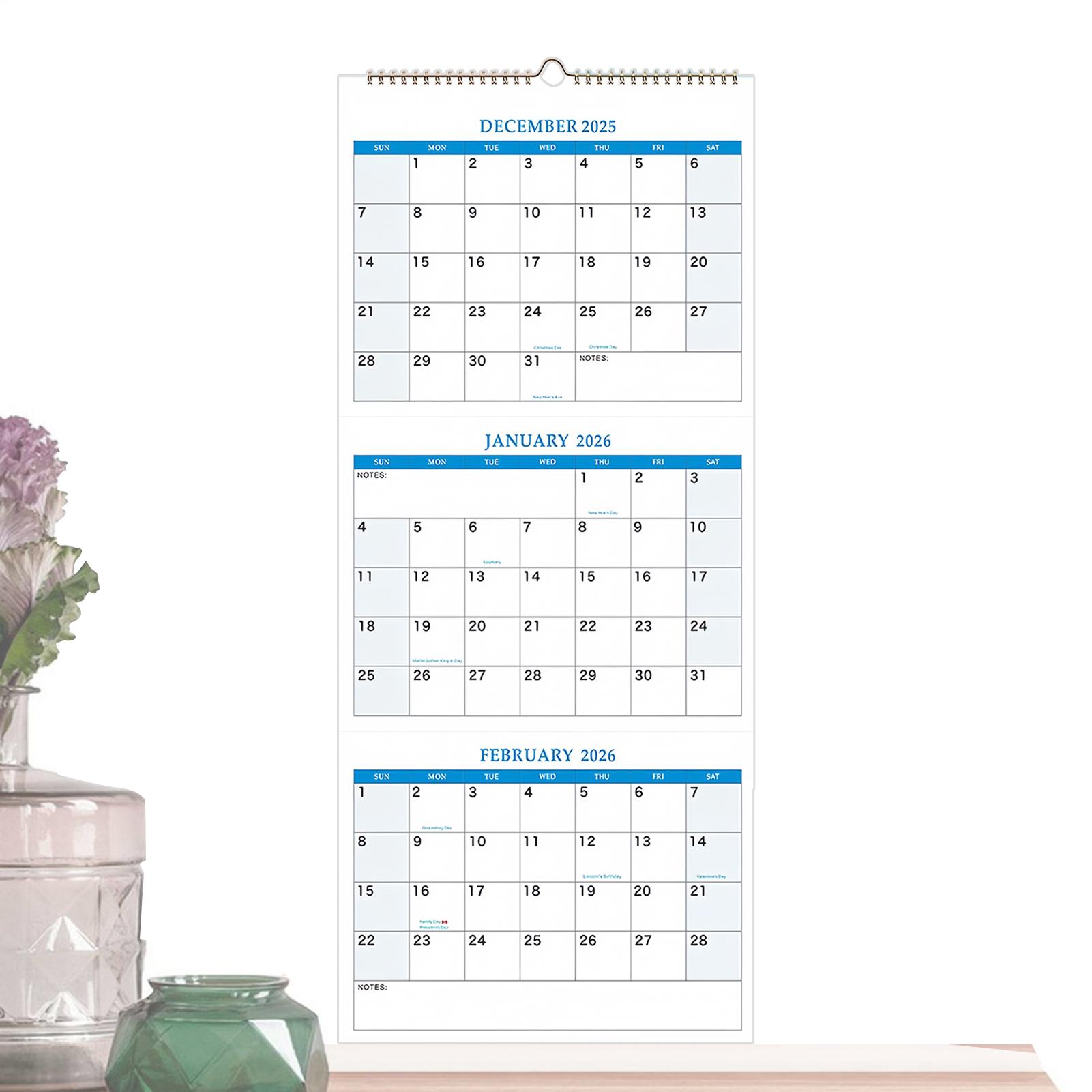 2026 Großer Wandkalender 3-Mon – Planned Parenthood Bewertung und Preis